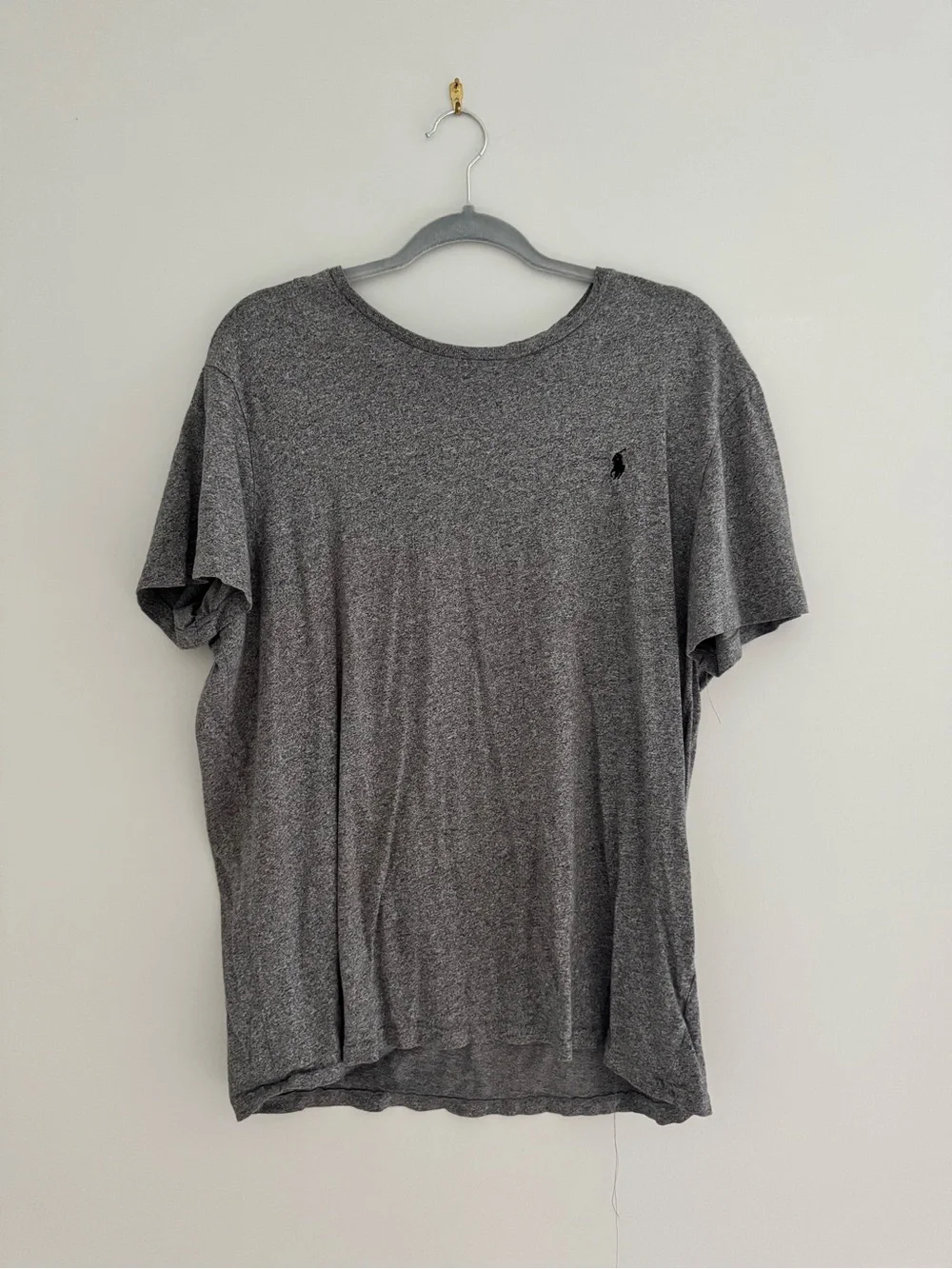 Polo Ralph Lauren Gray Embroidered Pony Tee Y2K Minimalist Quiet Luxury